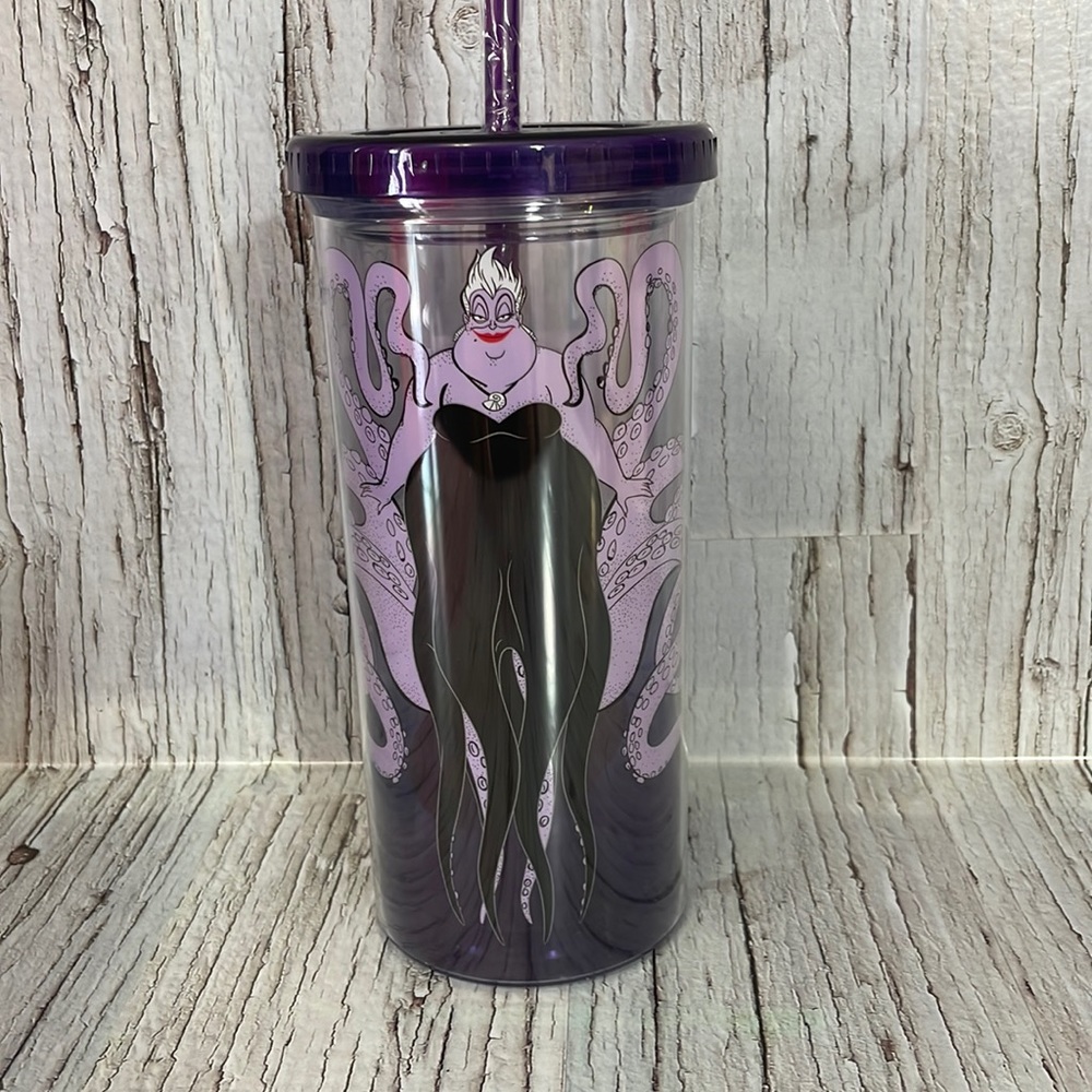 DISNEY The little mermaid Ursula Reusable Cup w Straw NWT